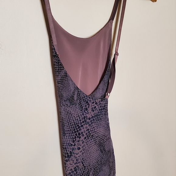 Mauve Purple, and Gray Snakeskin Print Silk Strappy Wrap y2k Tie Top - Picture 6 of 13